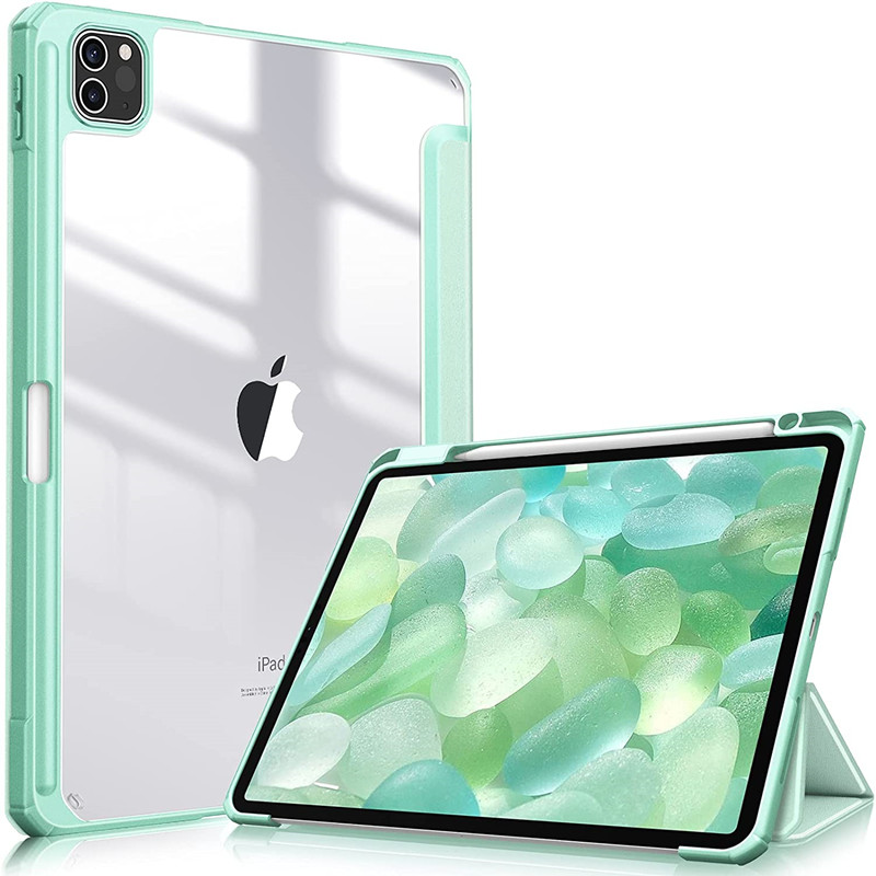 Clear back hybrid leather case for ipad 11