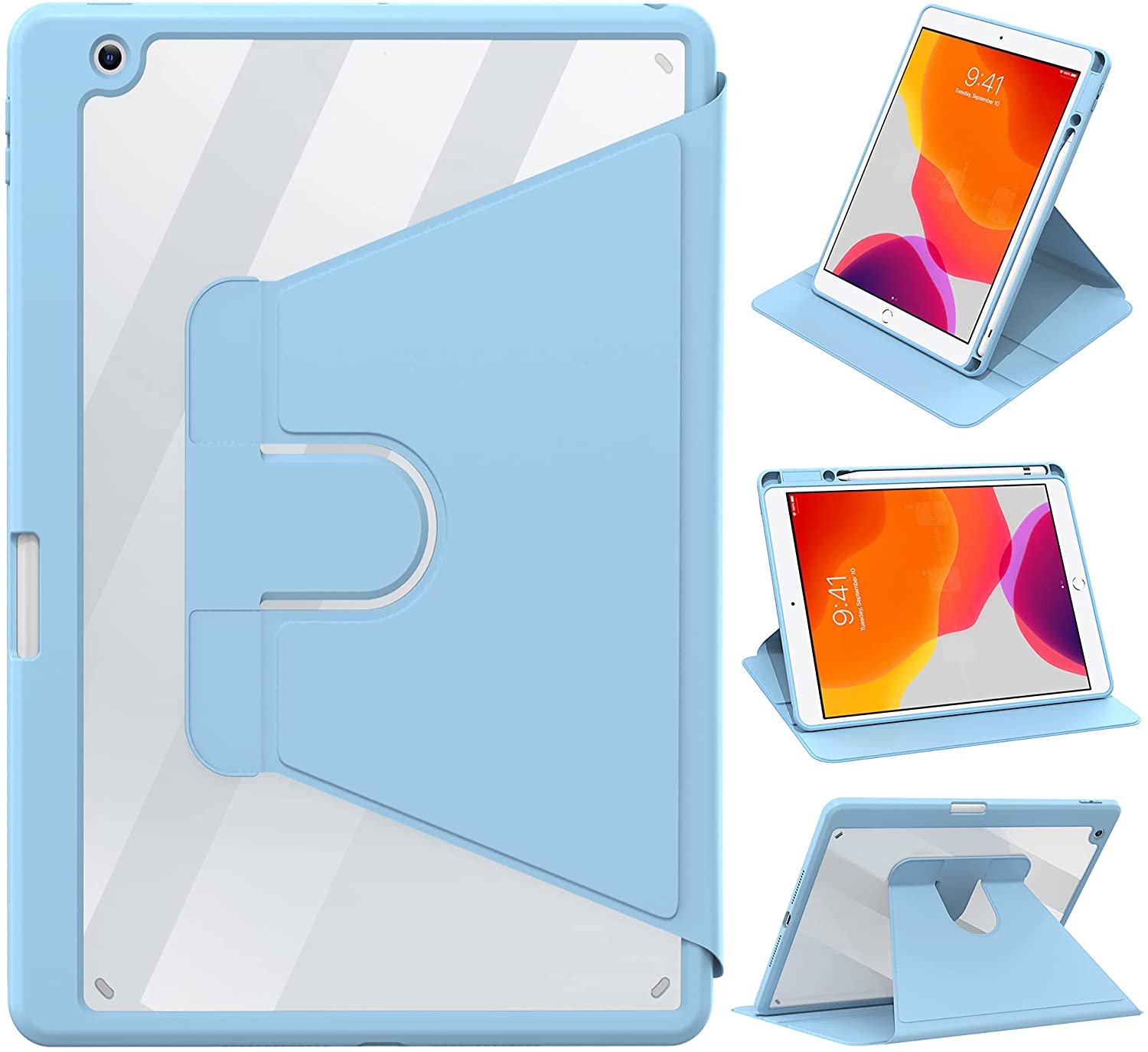 ipad 10.2  Pro 11 clear rotated leather case